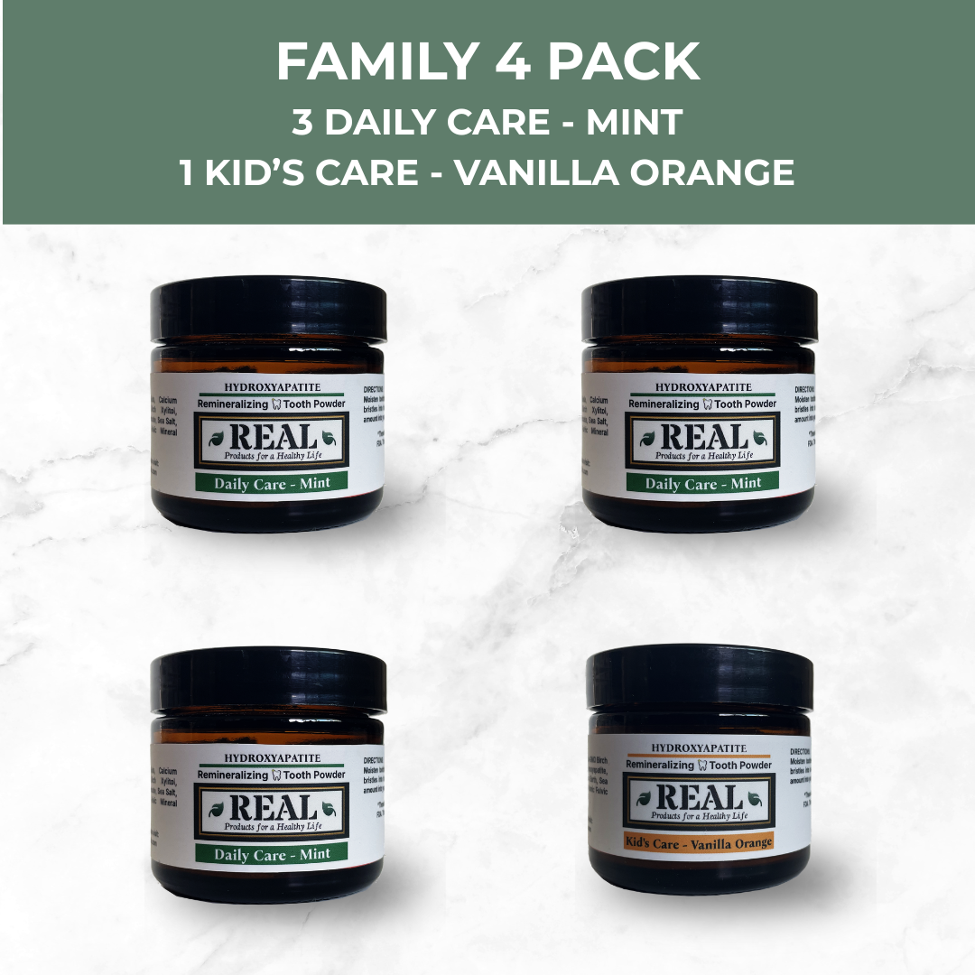 Family 4-Pack 3 Daily Care Mint, 1 Kid's Care Vanilla Orange