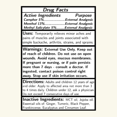 External Analgesic - Pain Relief Oil